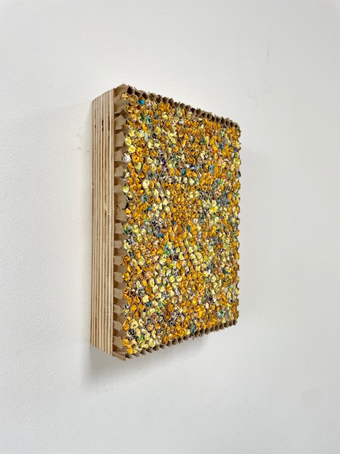 honeycomb wrappers, cardboard, wood, 22x16x5cm 2025
