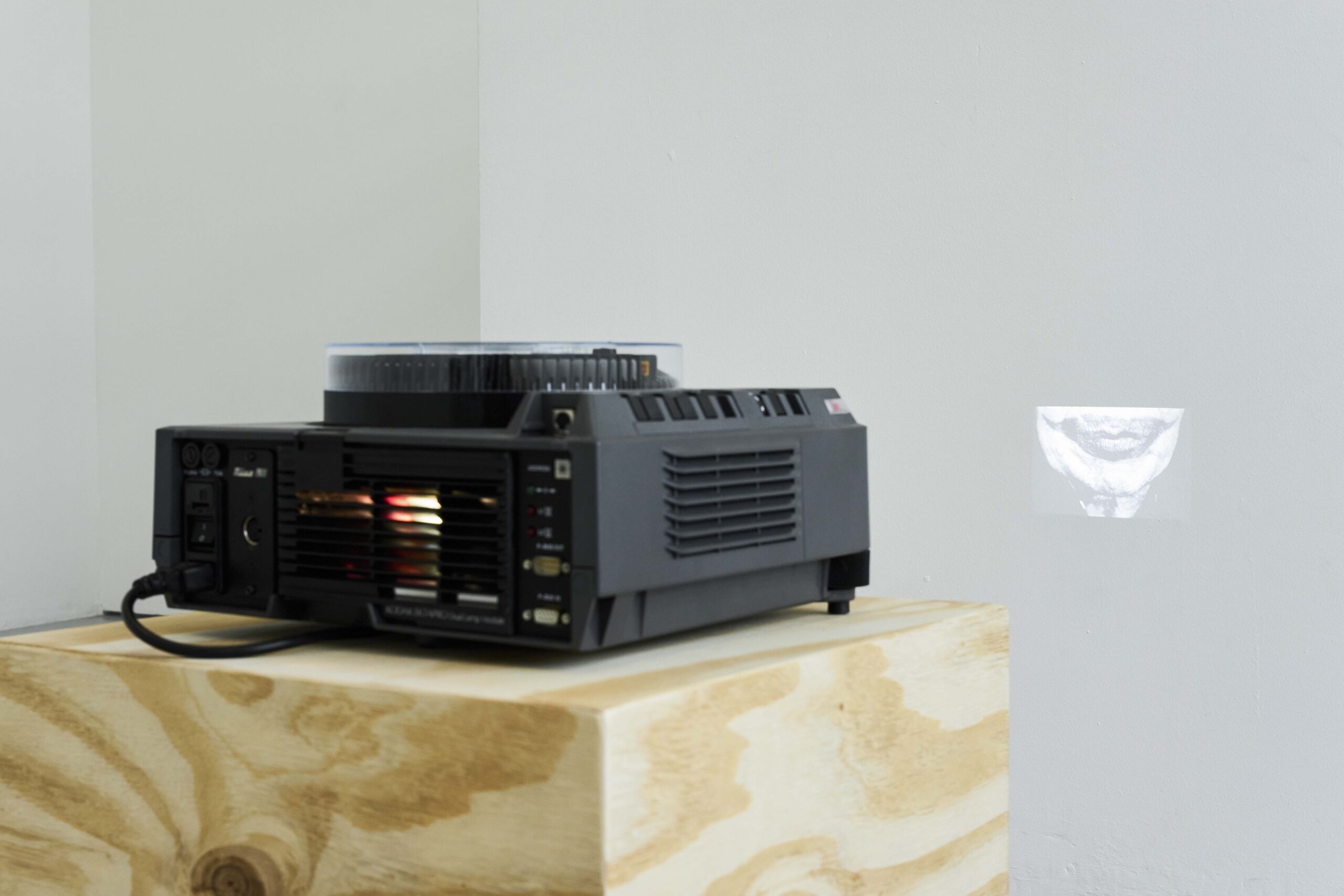 One and Two Mouths, 2024, 20slides of found images and 20 slides of blank film, dimensions variable