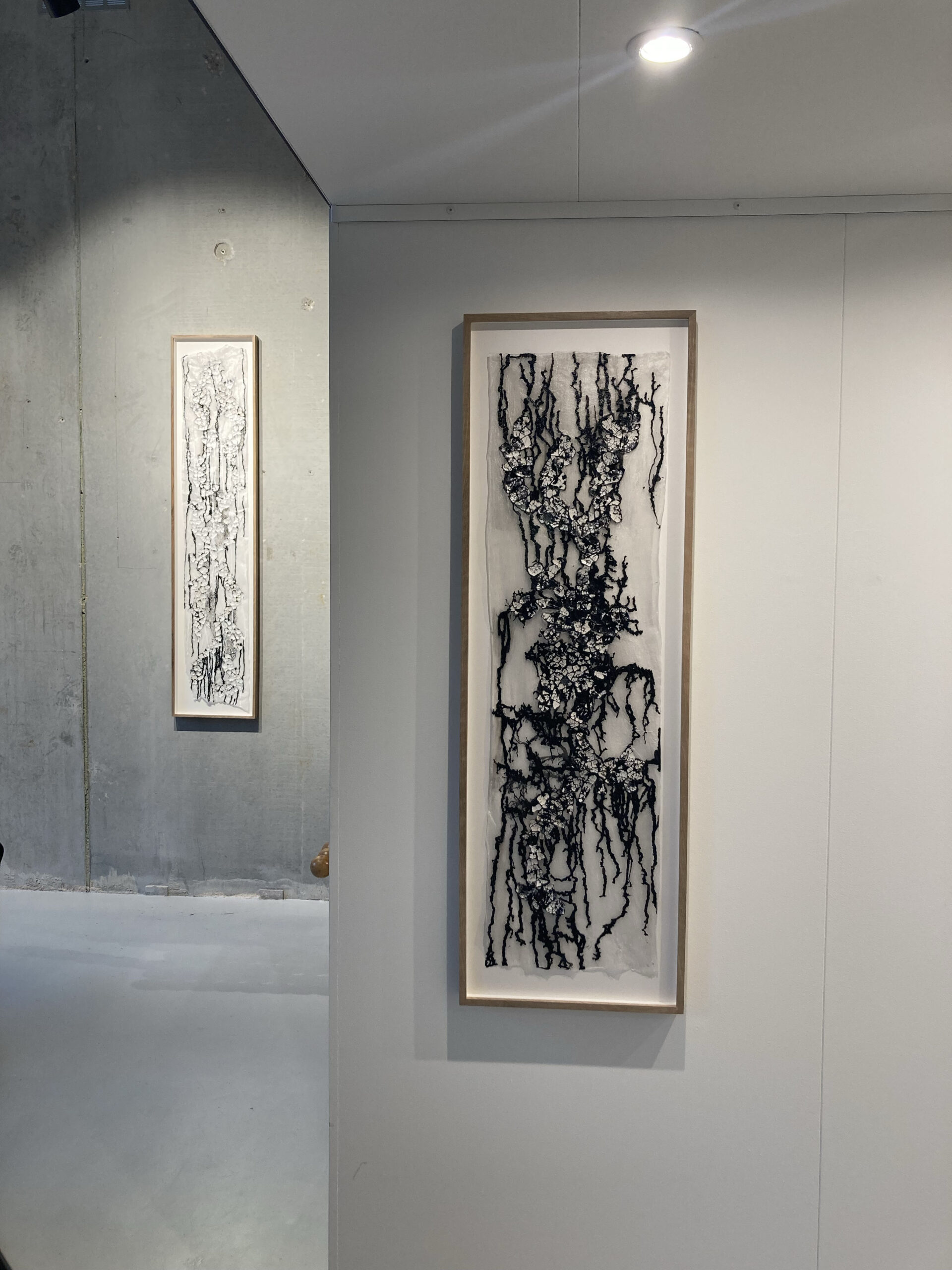 #2.3.2022 RESILIENCE eggshell and black ink on silk tissue paper  framed in Dutch durable wa