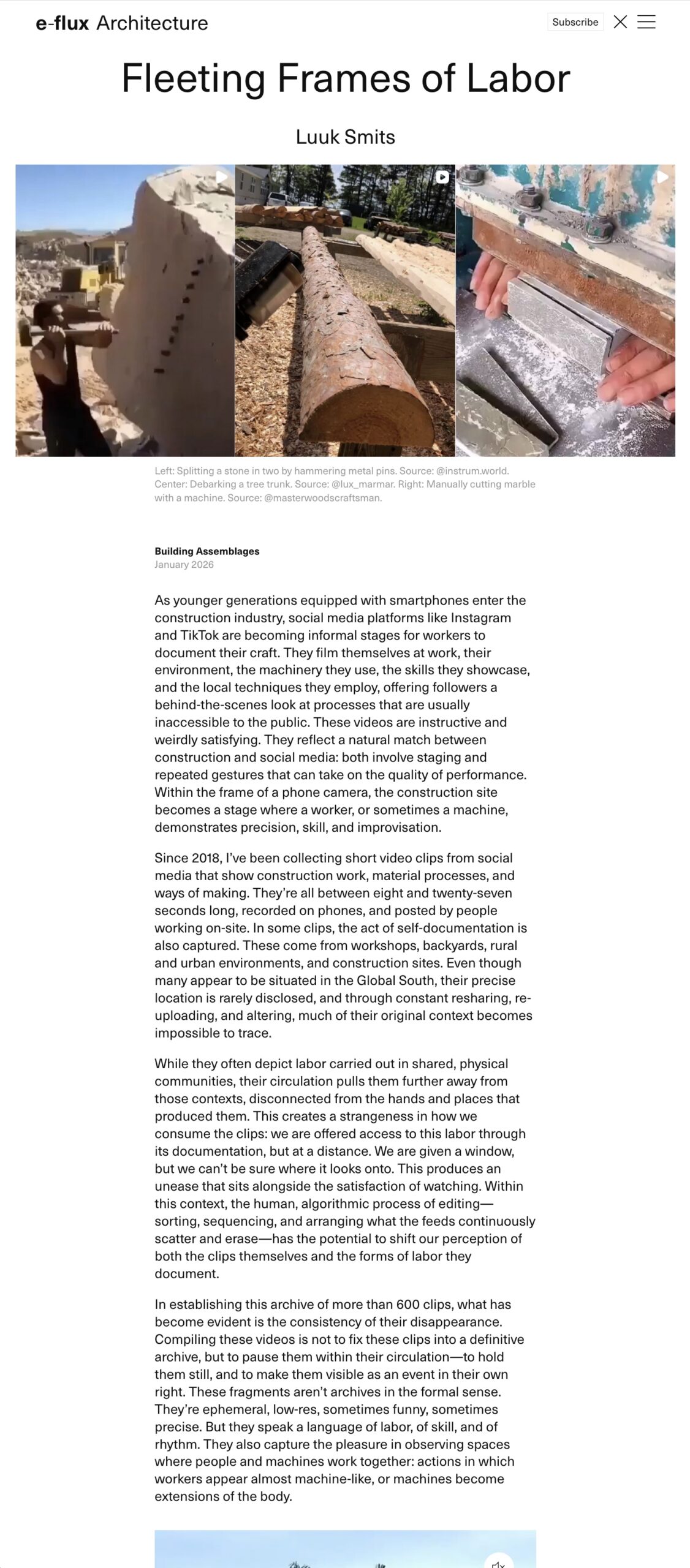 Fleeting Frames of Labor