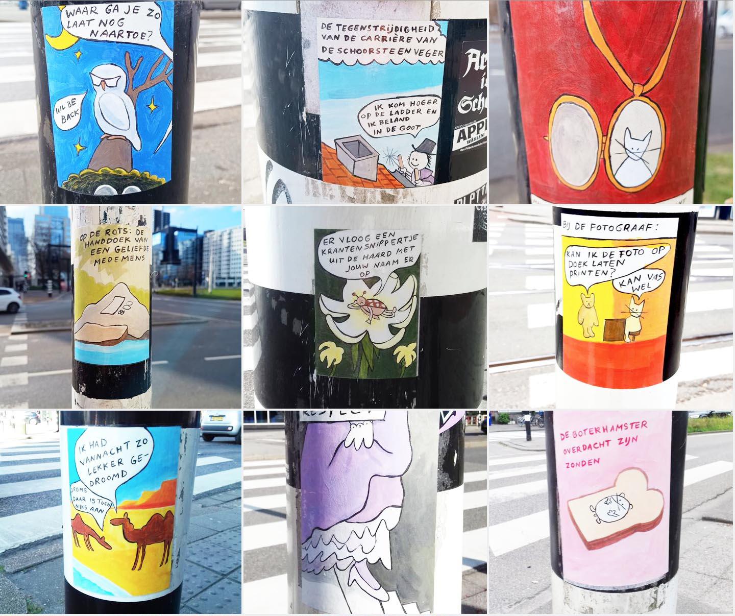 Foto's van geplakte stickers