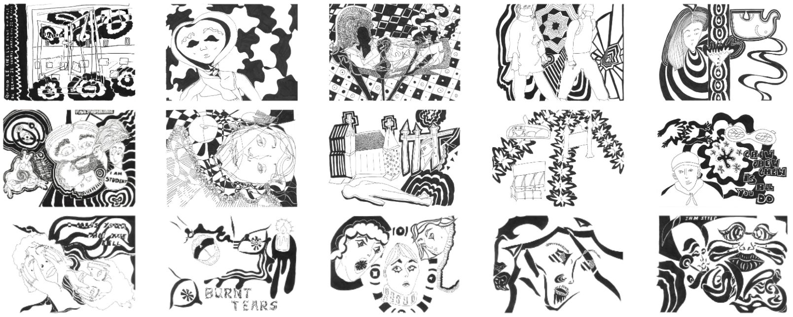 places that live in the mind, 19 editions, 2021-2023, Ink on Paper, 210 x 297 mm