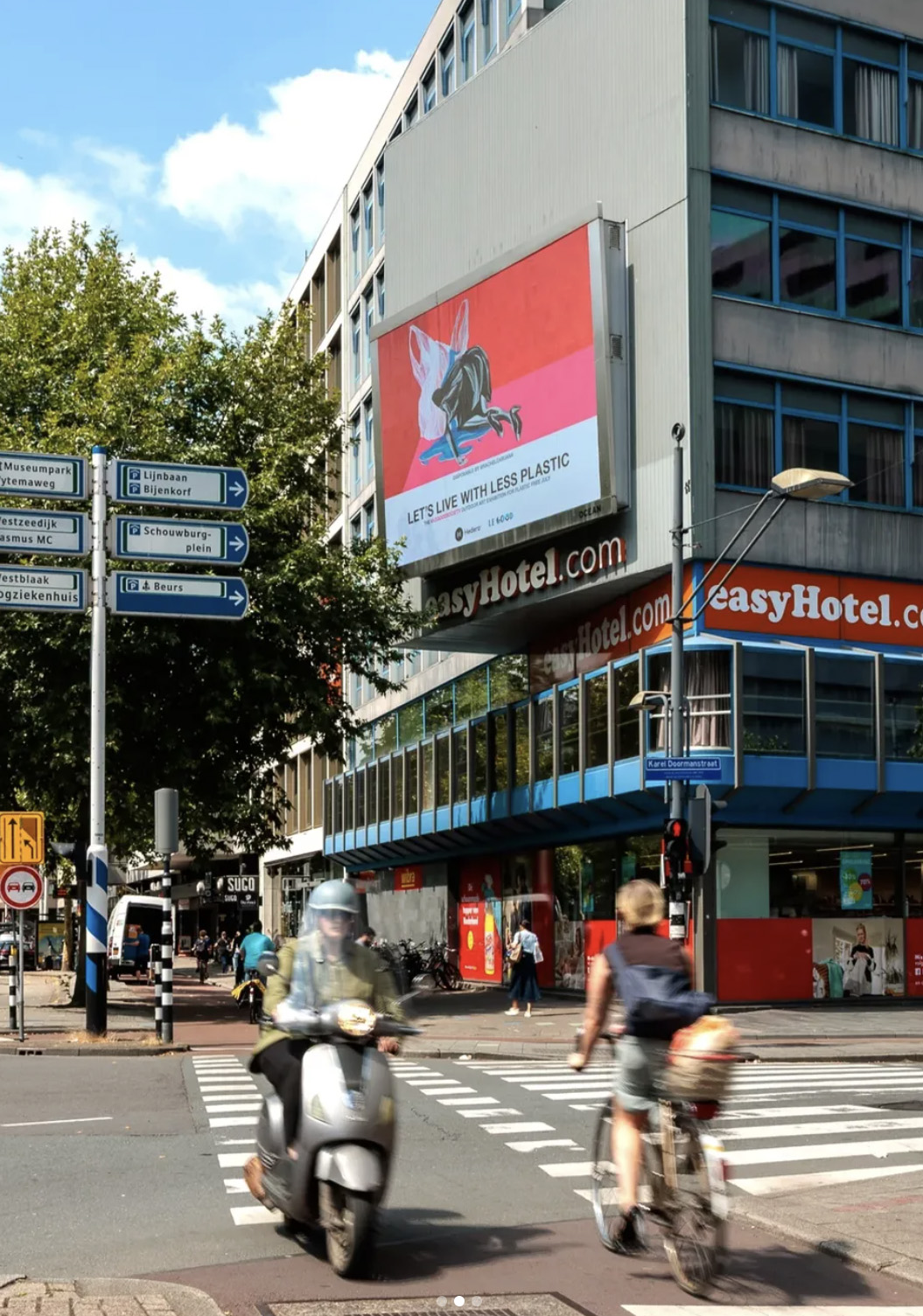 Still from Plastic Free July- Digital Billboard Exhibition by LeGoodSociety.