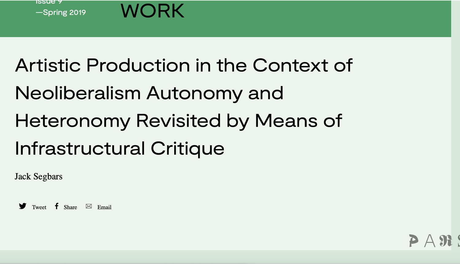 Artistic Production in the Context of Neoliberalism, Autonomy and Heteronomy Revisited