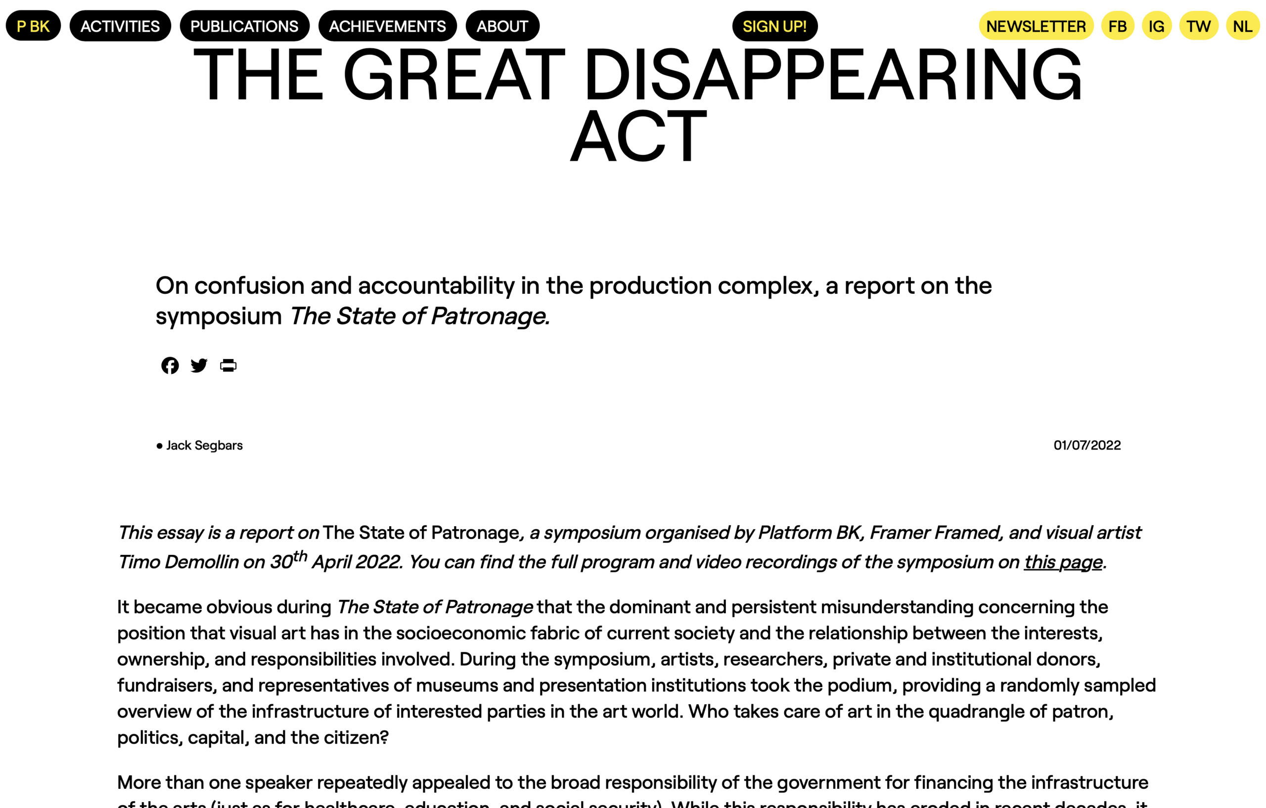 The Great Disappearing Act