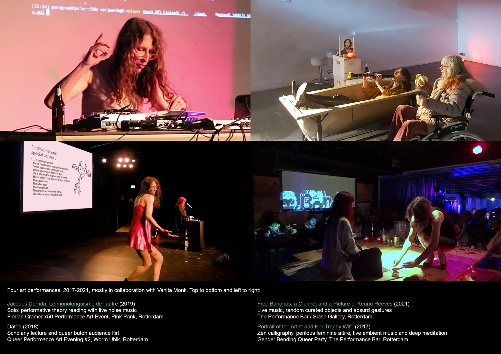 Four art performances (2017-2021)