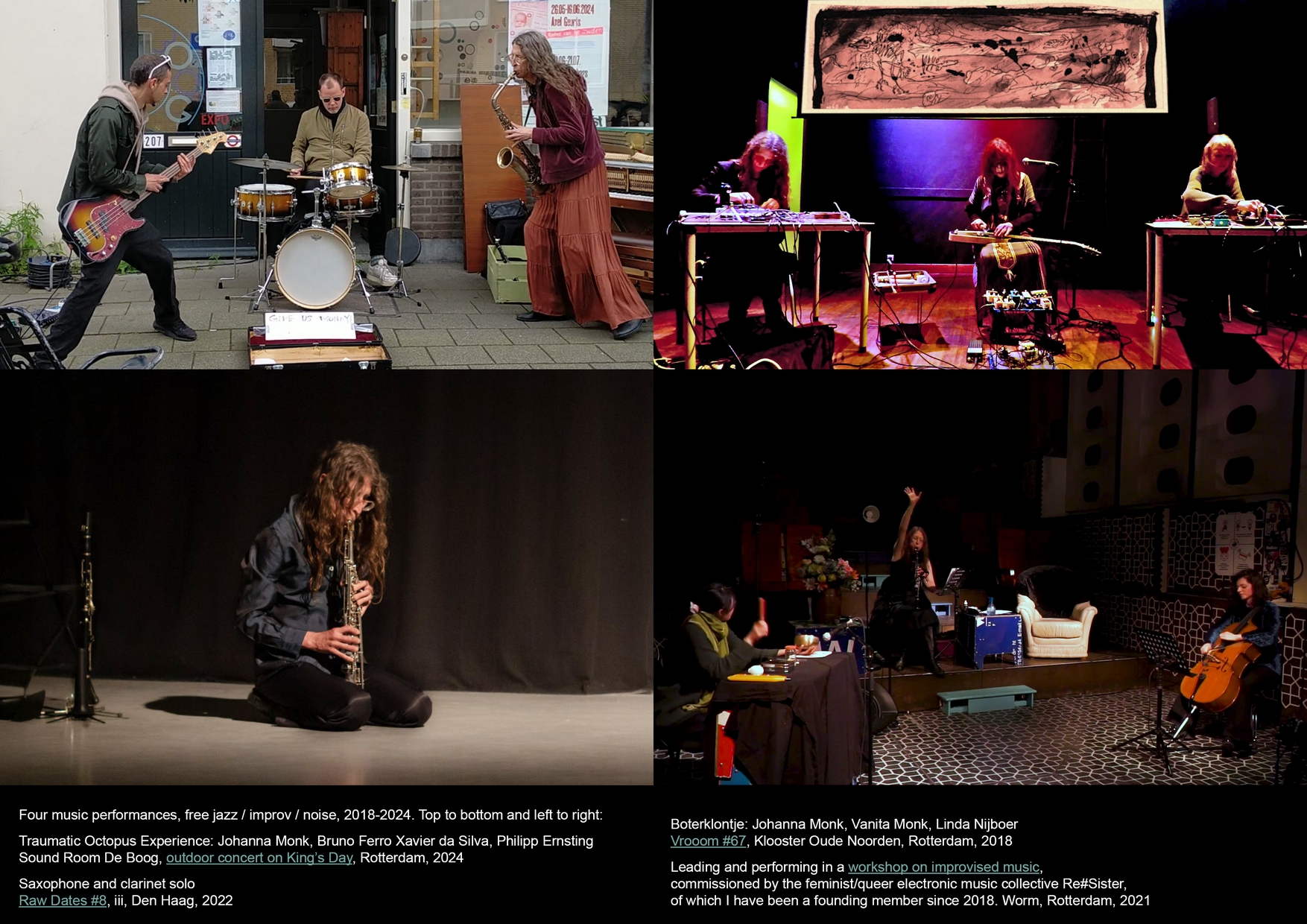 Four music performances (2018-2024)