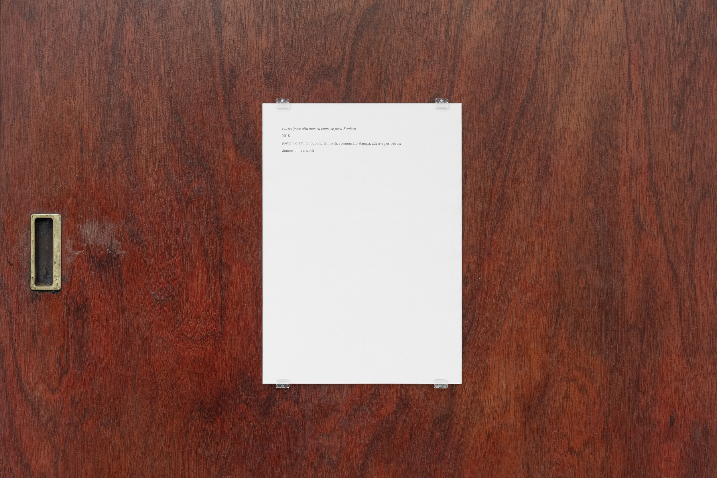 Noting No Thing (2), 2022, the architect's writing scaled 1:1, red BIC ink, 204 x 34 cm